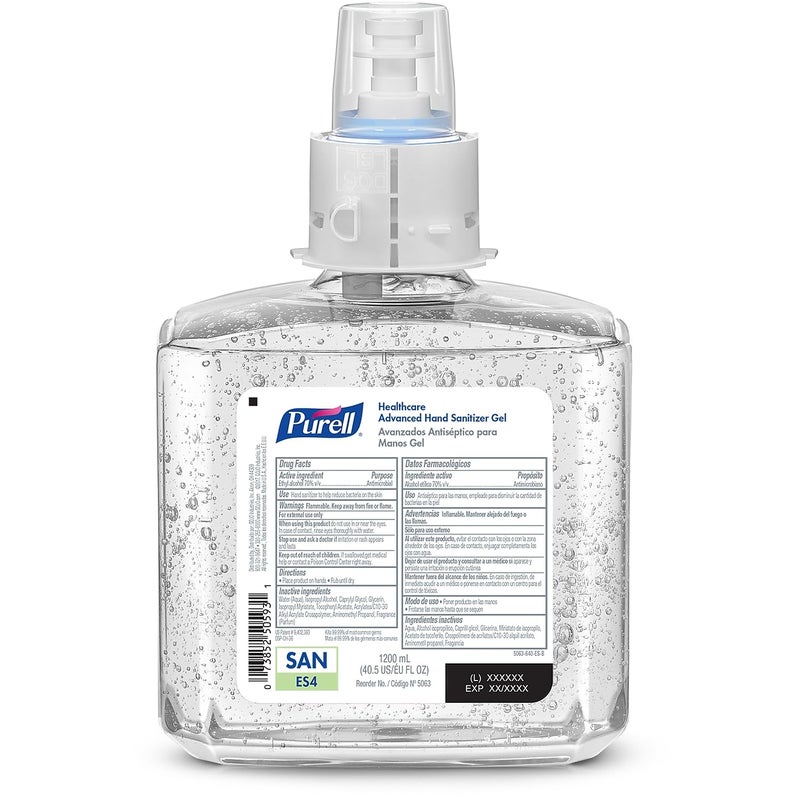 Purell Advanced Hand Sanitizer Gel, Refreshing Gel, 1200 mL Hand Sanitizer Refill for ES4 Manual Dispenser (Pack of 2) - 5063-02 - Image 3